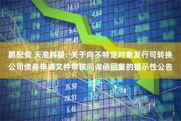 鹏配资 天准科技: 关于向不特定对象发行可转换公司债券申请文件审核问询函回复的提示性公告