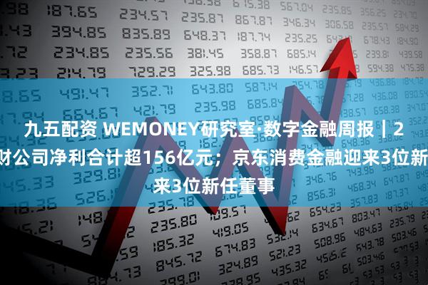 九五配资 WEMONEY研究室·数字金融周报｜24家理财公司净利合计超156亿元；京东消费金融迎来3位新任董事