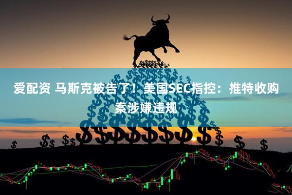 爱配资 马斯克被告了！美国SEC指控：推特收购案涉嫌违规